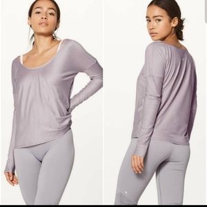 Lululemon faint mauve heart opener long sleeve top